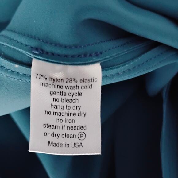 M2057 Maria Pinto Tunic Mini Dress Teal Blue Green Bell Flare Sleeves Size XS - Picture 6 of 6